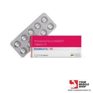 METOPROLOL SUCCINATE ( BETABLOCKER – EXTENDED RELEASE ) 50MG  PER TAB [ 30 TABLETS ] – HEALING PHARMA